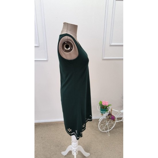 Kadın Askılı Yuvarlak Yakalı çiçek Desenli Ithal Krep Kısa Elbise, 32621