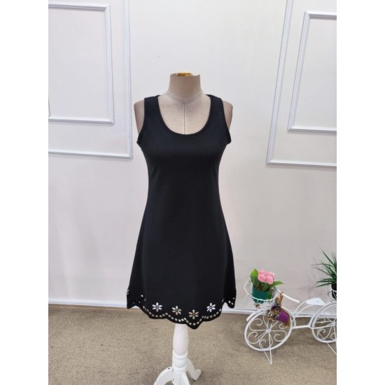 Kadın Askılı Yuvarlak Yakalı çiçek Desenli Ithal Krep Kısa Elbise, 32619