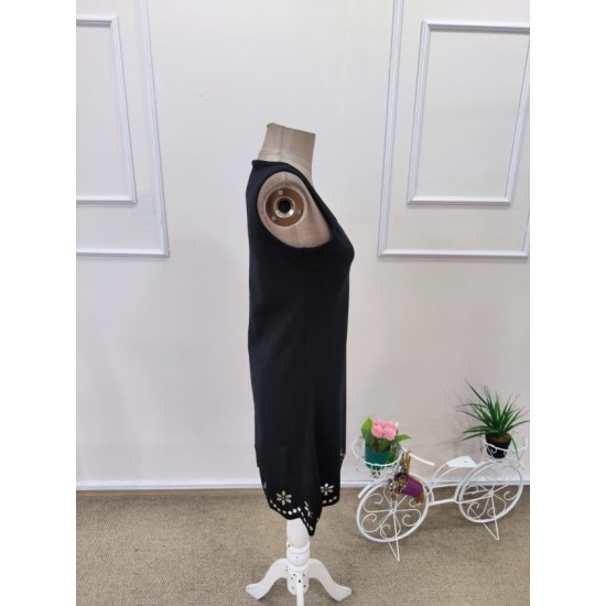 Kadın Askılı Yuvarlak Yakalı çiçek Desenli Ithal Krep Kısa Elbise, 32619