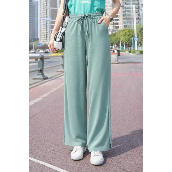 Kadın Yüksek Bel Lastikli Beli Kuşaklı Düz Paça Aerobin Pantolon , 32625 Kadın Yüksek Bel Lastikli Beli Kuşaklı Düz Paça Aerobin Pantolon , 32625