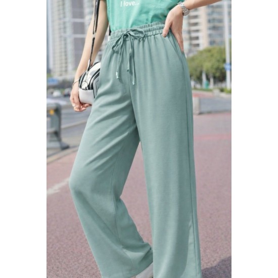 Kadın Yüksek Bel Lastikli Beli Kuşaklı Düz Paça Aerobin Pantolon , 32625 Kadın Yüksek Bel Lastikli Beli Kuşaklı Düz Paça Aerobin Pantolon , 32625