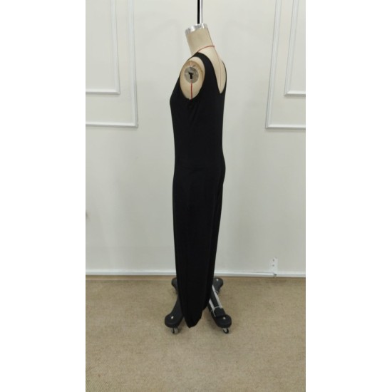 Kadın Askılı Yuvarlak Yakalı Cep Detaylı Viskon Tulum, 31891