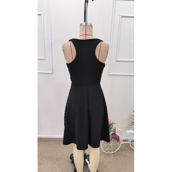 Kadın Askılı Derin V Yakalı Yandan Tül Detaylı Kısa Janjan Krep Elbise , 32638 Kadın Askılı Derin V Yakalı Yandan Tül Detaylı Kısa Janjan Krep Elbise , 32638