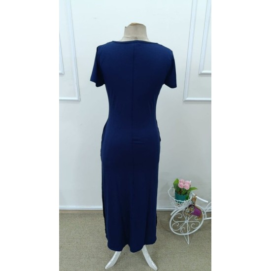 Kadın Kısa Kollu Içi Atlet Görünümlü Yandan Yırtmaçlı Uzun Viskon Elbise , 32642 Kadın Kısa Kollu Içi Atlet Görünümlü Yandan Yırtmaçlı Uzun Viskon Elbise , 32642