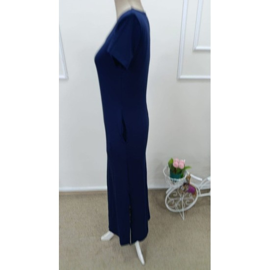 Kadın Kısa Kollu Içi Atlet Görünümlü Yandan Yırtmaçlı Uzun Viskon Elbise , 32642 Kadın Kısa Kollu Içi Atlet Görünümlü Yandan Yırtmaçlı Uzun Viskon Elbise , 32642