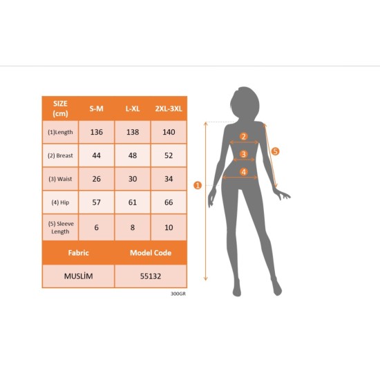 Kadın Kısa Kollu Kruvaze Yakalı Beli Lastikli Müslim Elbise, 32644