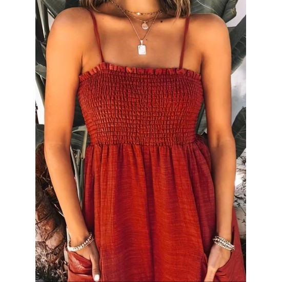 Kadın Ip Askılı Göğsü Lastik Detaylı Cepli Uzun Tulum, 32655 Kadın Ip Askılı Göğsü Lastik Detaylı Cepli Uzun Tulum, 32655