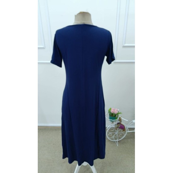 Kadın Kısa Kollu V Yakalı Maksi Boy Viskon Elbise, 32652