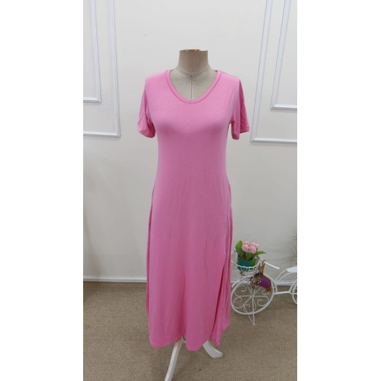 Kadın Kısa Kollu V Yakalı Maksi Boy Viskon Elbise, 32649 Kadın Kısa Kollu V Yakalı Maksi Boy Viskon Elbise, 32649