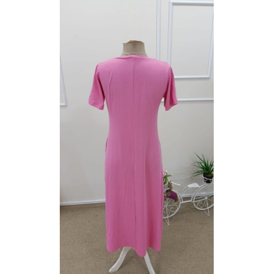 Kadın Kısa Kollu V Yakalı Maksi Boy Viskon Elbise, 32649 Kadın Kısa Kollu V Yakalı Maksi Boy Viskon Elbise, 32649