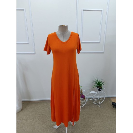 Kadın Kısa Kollu V Yakalı Maksi Boy Viskon Elbise, 32648 Kadın Kısa Kollu V Yakalı Maksi Boy Viskon Elbise, 32648