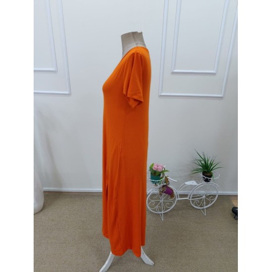 Kadın Kısa Kollu V Yakalı Maksi Boy Viskon Elbise, 32648 Kadın Kısa Kollu V Yakalı Maksi Boy Viskon Elbise, 32648