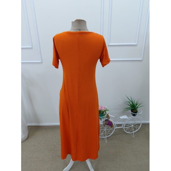 Kadın Kısa Kollu V Yakalı Maksi Boy Viskon Elbise, 32648 Kadın Kısa Kollu V Yakalı Maksi Boy Viskon Elbise, 32648