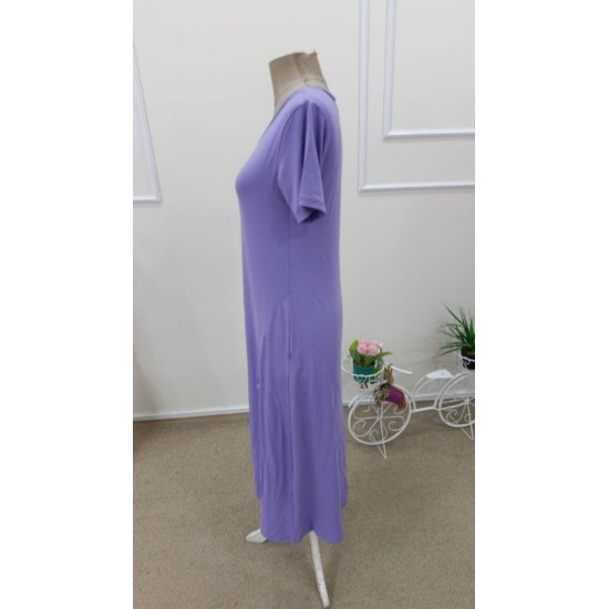 Kadın Kısa Kollu V Yakalı Maksi Boy Viskon Elbise, 32647 Kadın Kısa Kollu V Yakalı Maksi Boy Viskon Elbise, 32647