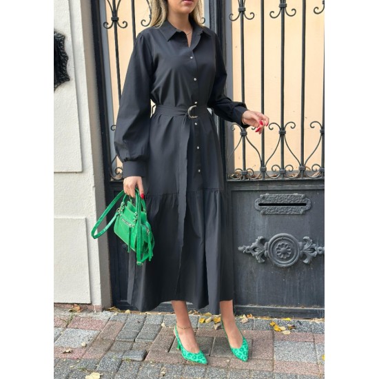 Kadın Uzun Kollu Yakalı önden Düğmeli Beli Metal Kemerli Dokuma Maksi Elbise, 32656 Kadın Uzun Kollu Yakalı önden Düğmeli Beli Metal Kemerli Dokuma Maksi Elbise, 32656