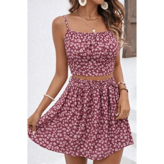 Kadın Ip Askılı Desenli Süprem Kısa Krop Bluz Ve Kiloş Etek Ikili Takım , 32662 Kadın Ip Askılı Desenli Süprem Kısa Krop Bluz Ve Kiloş Etek Ikili Takım , 32662