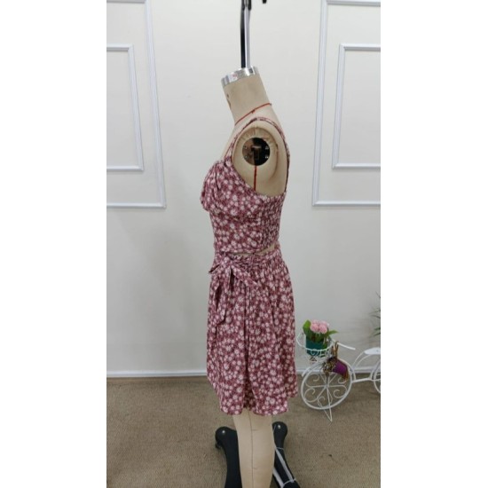 Kadın Ip Askılı Desenli Süprem Kısa Krop Bluz Ve Kiloş Etek Ikili Takım , 32662 Kadın Ip Askılı Desenli Süprem Kısa Krop Bluz Ve Kiloş Etek Ikili Takım , 32662