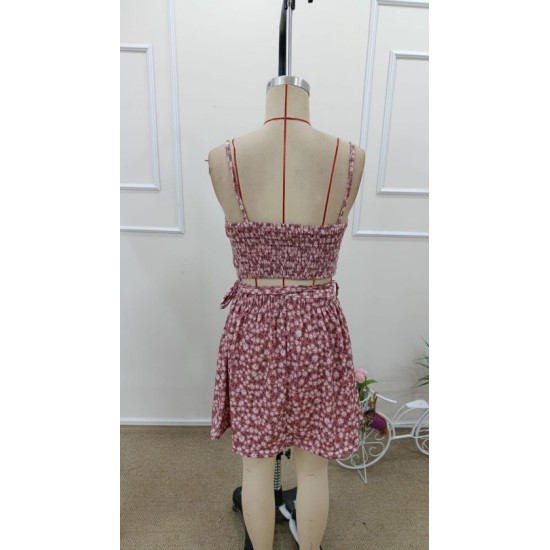 Kadın Ip Askılı Desenli Süprem Kısa Krop Bluz Ve Kiloş Etek Ikili Takım , 32662 Kadın Ip Askılı Desenli Süprem Kısa Krop Bluz Ve Kiloş Etek Ikili Takım , 32662