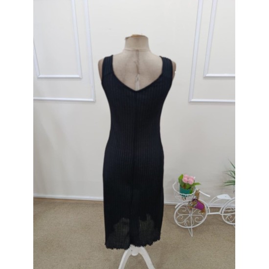 Kadın Askılı Dantel Yakalı Uzun Kalın Fitilli Kaşkorse Gecelik, 32668