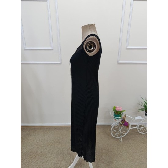 Kadın Askılı Dantel Yakalı Uzun Kalın Fitilli Kaşkorse Gecelik, 32668