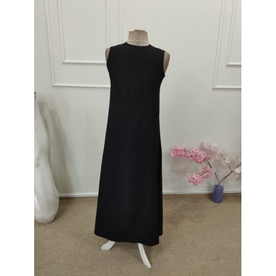 Kadın Askılı V Yakalı Uzun Elbise , 32688