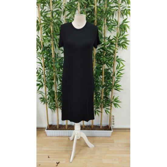 Kadın Kısa Kollu Yırtmaç Detaylı Salaş Viskon Elbise , 32713 Kadın Kısa Kollu Yırtmaç Detaylı Salaş Viskon Elbise , 32713