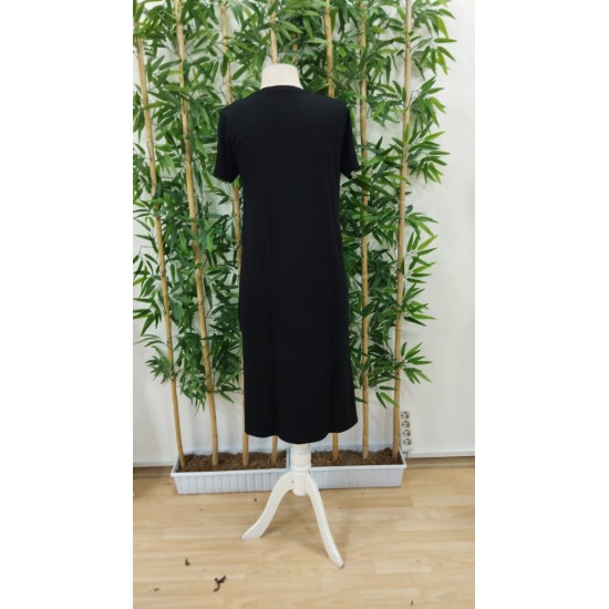 Kadın Kısa Kollu Yırtmaç Detaylı Salaş Viskon Elbise , 32713 Kadın Kısa Kollu Yırtmaç Detaylı Salaş Viskon Elbise , 32713