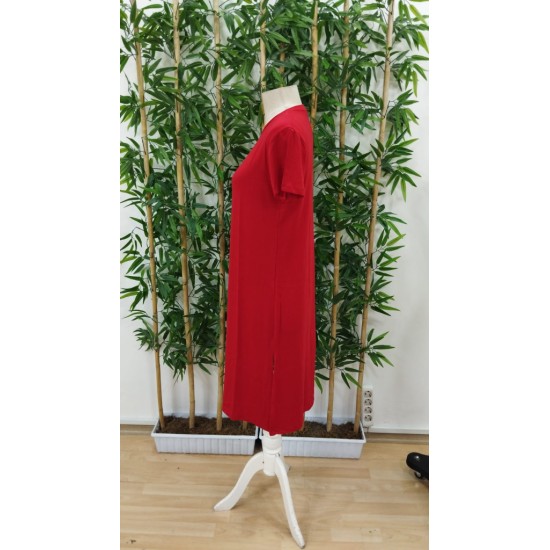 Kadın Kısa Kollu Yırtmaç Detaylı Salaş Viskon Elbise , 32712 Kadın Kısa Kollu Yırtmaç Detaylı Salaş Viskon Elbise , 32712