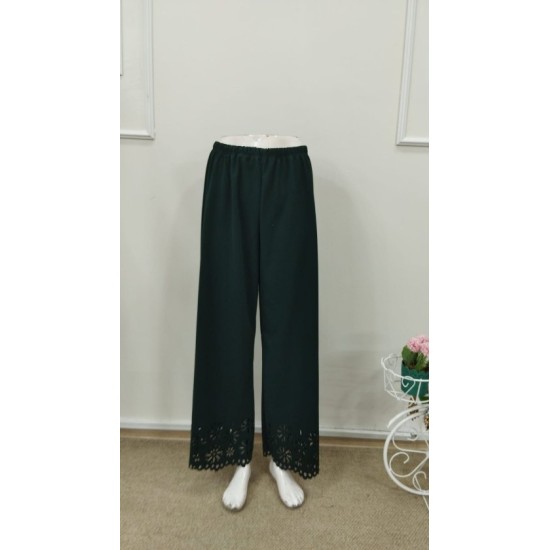 Kadın Yüksel Bel Beli Lastıklı çiçek Desenli Lazer Kesım Detaylı Ithal Krep Pantolon, 32706 Kadın Yüksel Bel Beli Lastıklı çiçek Desenli Lazer Kesım Detaylı Ithal Krep Pantolon, 32706