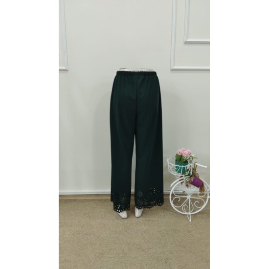 Kadın Yüksel Bel Beli Lastıklı çiçek Desenli Lazer Kesım Detaylı Ithal Krep Pantolon, 32706 Kadın Yüksel Bel Beli Lastıklı çiçek Desenli Lazer Kesım Detaylı Ithal Krep Pantolon, 32706