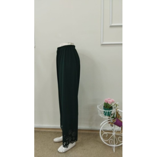 Kadın Yüksel Bel Beli Lastıklı çiçek Desenli Lazer Kesım Detaylı Ithal Krep Pantolon, 32706 Kadın Yüksel Bel Beli Lastıklı çiçek Desenli Lazer Kesım Detaylı Ithal Krep Pantolon, 32706