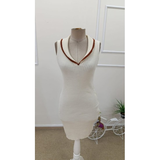 Kadın Omuzlardan Açık Ribanalı V Yaka Formunda Kısa Triko Elbise , 32728 Kadın Omuzlardan Açık Ribanalı V Yaka Formunda Kısa Triko Elbise , 32728