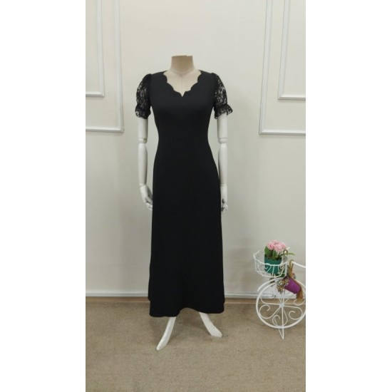 Kadın Kısa Kollu V Yakalı Uzun Janjan Elbise, 32730 Kadın Kısa Kollu V Yakalı Uzun Janjan Elbise, 32730