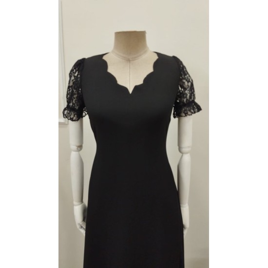 Kadın Kısa Kollu V Yakalı Uzun Janjan Elbise, 32730 Kadın Kısa Kollu V Yakalı Uzun Janjan Elbise, 32730