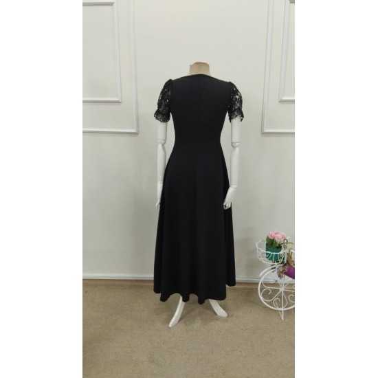 Kadın Kısa Kollu V Yakalı Uzun Janjan Elbise, 32730 Kadın Kısa Kollu V Yakalı Uzun Janjan Elbise, 32730