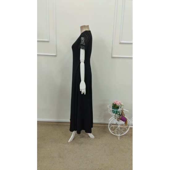 Kadın Kısa Kollu V Yakalı Uzun Janjan Elbise, 32730 Kadın Kısa Kollu V Yakalı Uzun Janjan Elbise, 32730