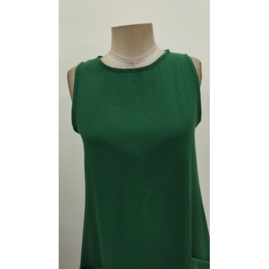 Kadın Askılı Yuvarlak Yakalı Kıloş Cepli Uzun Elbise, 32771