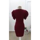 Kadın Kısa Kollu Kruvaze Yakalı Asımetrık Kesım Detaylı Kısa Ithal Krep Elbise, 32758