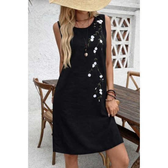 Kadın Askılı Yuvarlak Yakalı çiçek Desenli Kısa Elbise, 32752 Kadın Askılı Yuvarlak Yakalı çiçek Desenli Kısa Elbise, 32752