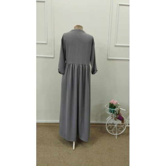 Kadın Truvakar Kollu V Yakalı Yırtmaçlı Uzun Aerobin Elbise, 32747