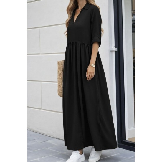 Kadın Truvakar Kollu V Yakalı Yırtmaçlı Uzun Aerobin Elbise, 32744 Kadın Truvakar Kollu V Yakalı Yırtmaçlı Uzun Aerobin Elbise, 32744