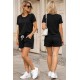Kadın Kısa Kollu Bisiklet Yaka Viskon Iki Iplik Bluz Ve Short Ikili Takım, 32776