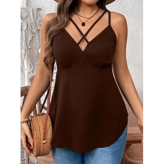 Kadın önden çapraz Askılı Uzun Vıskon Bluz, 32796