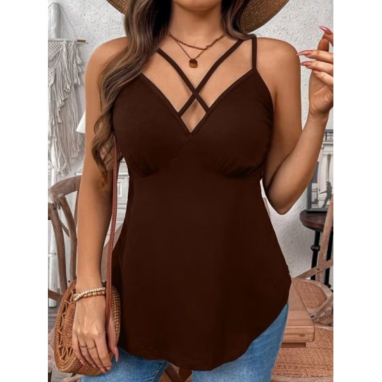 Kadın önden çapraz Askılı Uzun Vıskon Bluz, 32796