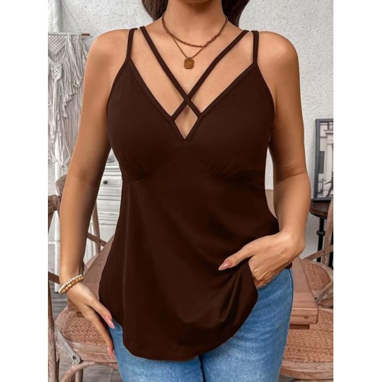 Kadın önden çapraz Askılı Uzun Vıskon Bluz, 32796