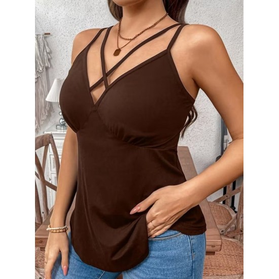 Kadın önden çapraz Askılı Uzun Vıskon Bluz, 32796