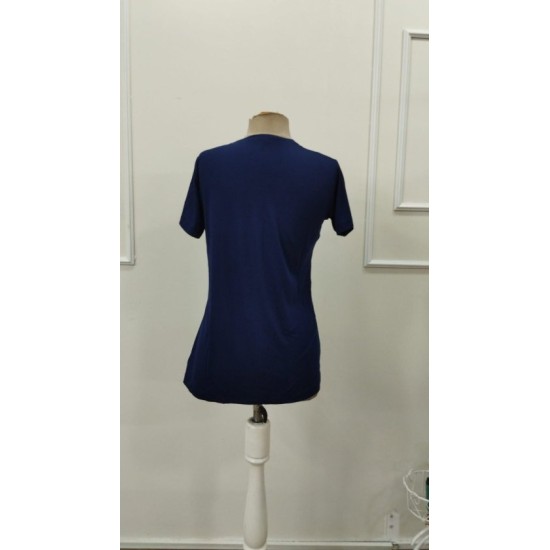 Kadın Kısa Kollu V Yakalı önü Düğmeli Viskon Bluz, 32865