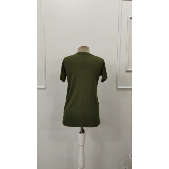 Kadın Kısa Kollu V Yakalı önü Düğmeli Viskon Bluz, 32864