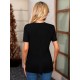 Kadın Kısa Kollu V Yakalı önü Düğmeli Viskon Bluz, 32862