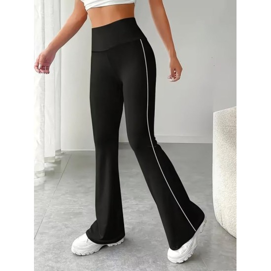 Kadın Yüksel Bel Yan şerit Detaylı Uzun Dalgıç Tayt, 32861